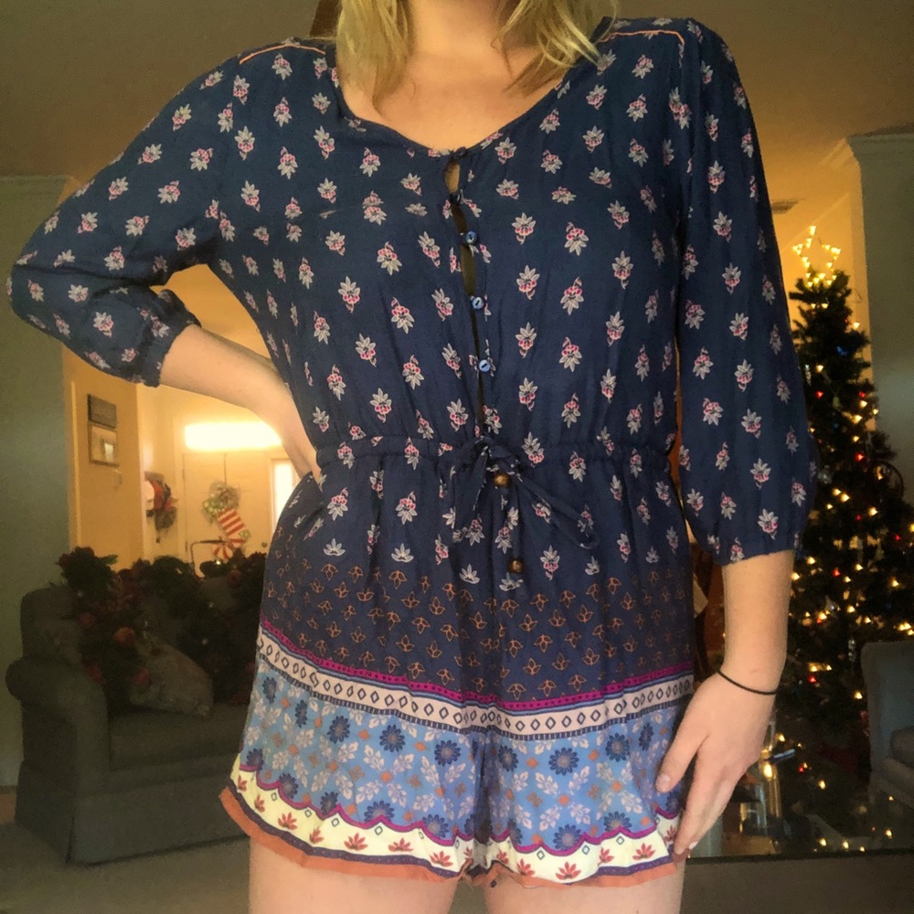 American rag patterned romper